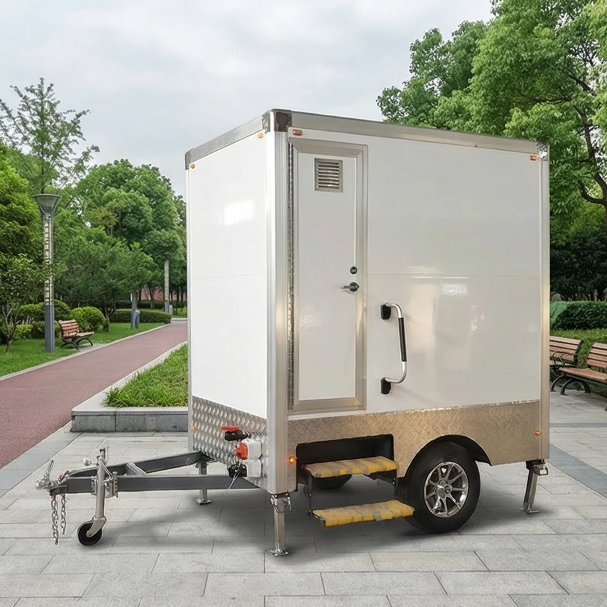 OEM Portable Toilet Trailer Customizable Mobile Restroom with Brand Logo Printing