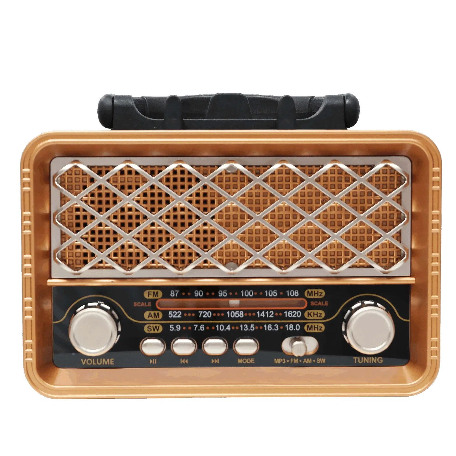 Bluetooth Speaker Portable 3-Band Am FM Sw Radio, TF Card and MP3 Player, Rechargeable Speakers Bluetooth Retro Design Meier M-1233bt
