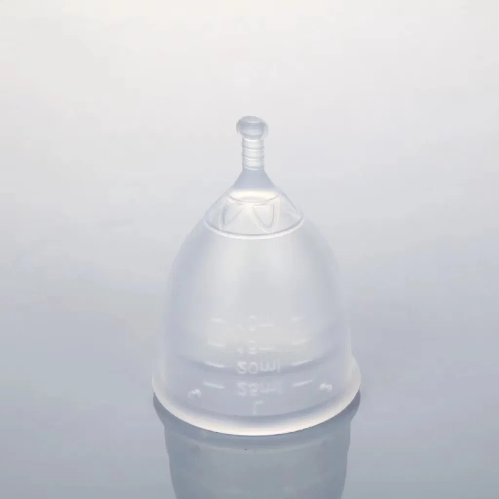 Short Handle Soft Silicone Menstrual Cup for Teenagers