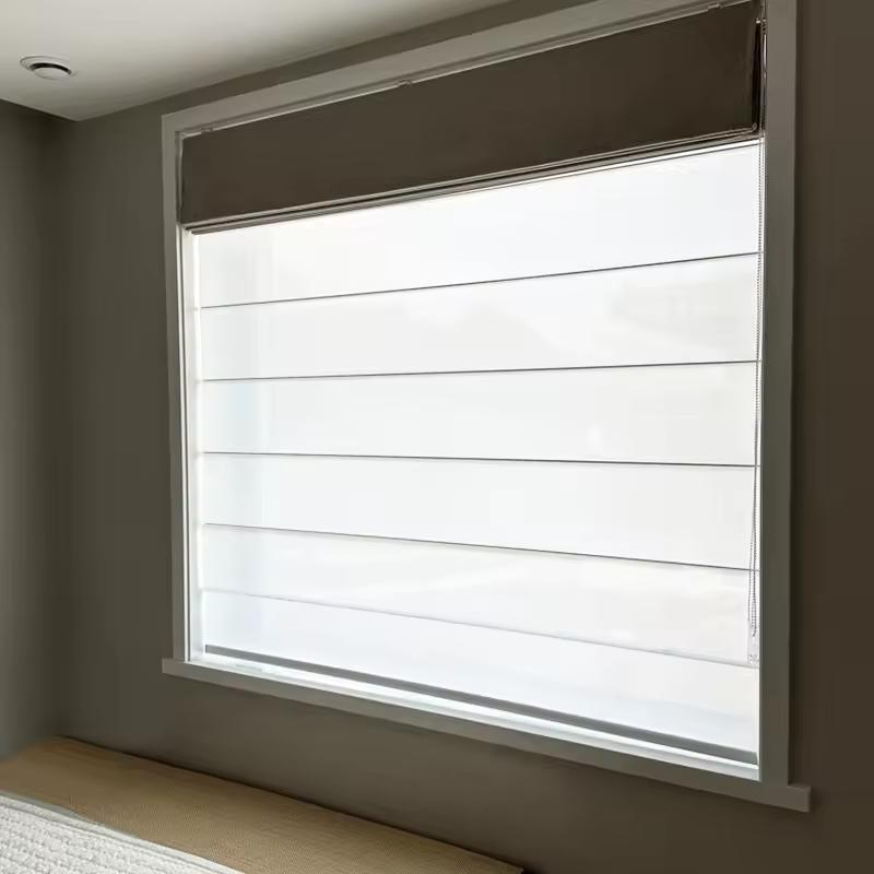 Double Day and Night Roman Curtain Roman Shades Full Blackout Removable Roman Blind