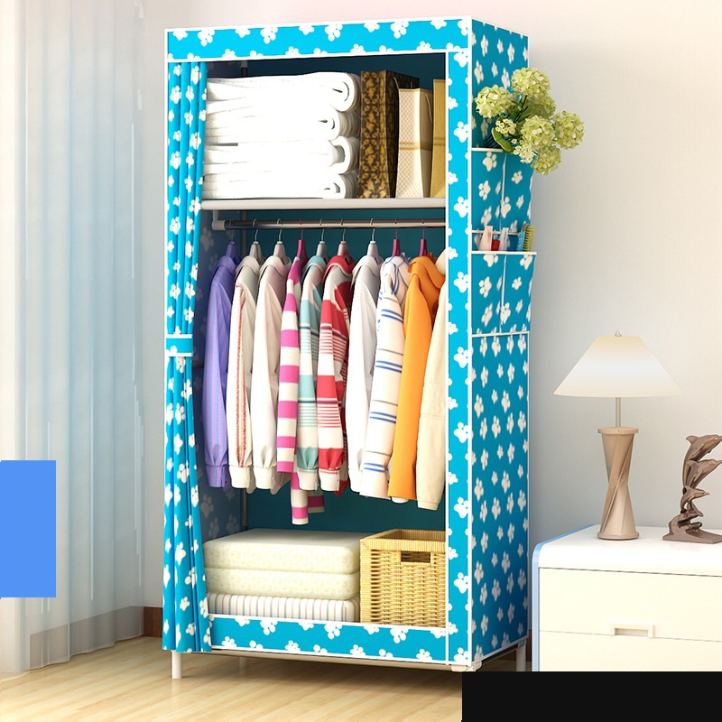 Steel Pipe Reinforced Steel Frame Simple Modern Storage Cabinet Assembly Cabinet Single Small Wardrobe Storage Simple Wardrobe