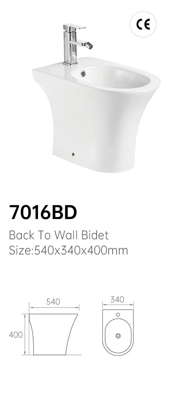 Hot Sale Bathroom Ceramic Round Shape Floor Mounted Back to Wall Bidet