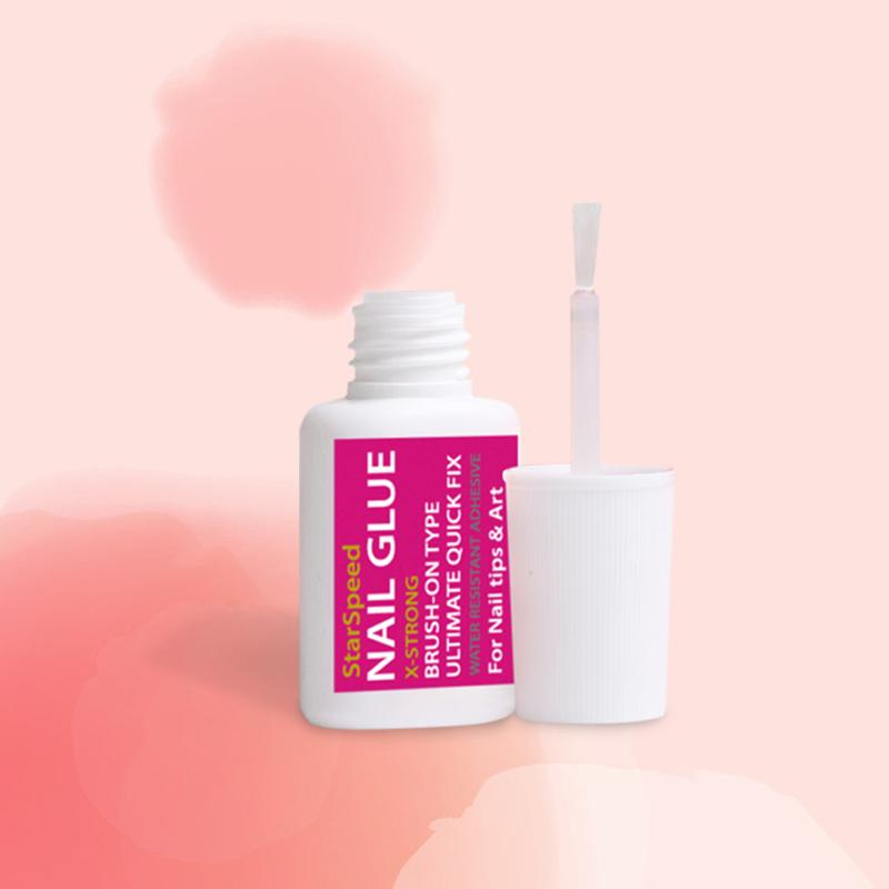 Factory Direct Sale Wholesale 8g Custom Pink Manicure Glue with Brush on Finger Nail Glue for Nail Salon