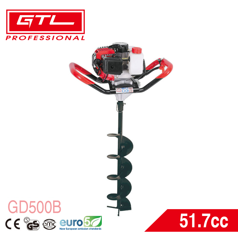 51.7cc 2-Stroke Gasoline Ground Hole Drill Earth Auger with Double Handle (GD500B)