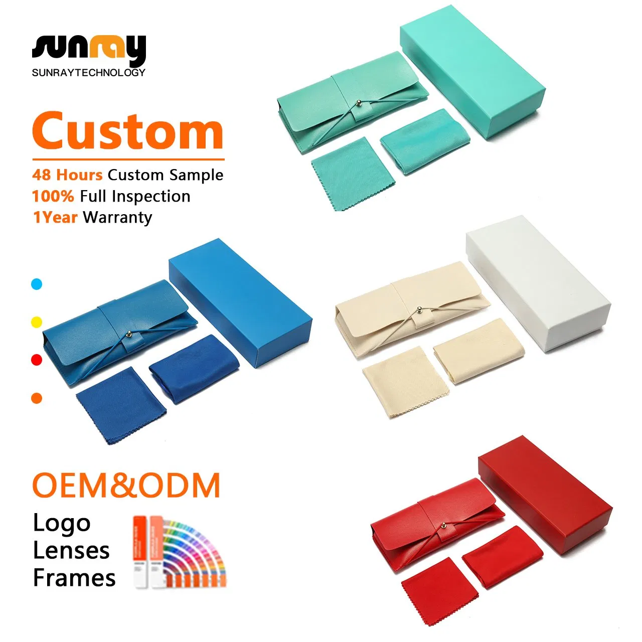 Wholesale Fashion High Quality Eyeglasses Storage Pouch Cloth Custom Logo Sunglasses Case Package Black White Gray Pouch Cleaning Cloth Glasses Box