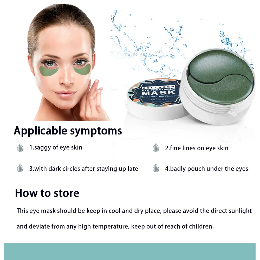 Wholesale Private Label Brightening Anti-Aging Whitening Organic Collagen Hydrating Moisturizing Eye Mask Remove Dark Circles