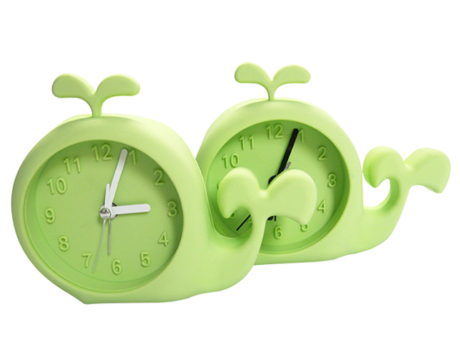 Promotional Cartoon Elephant Shape Fluorescent Color Silicone Desk Alarm Clocks