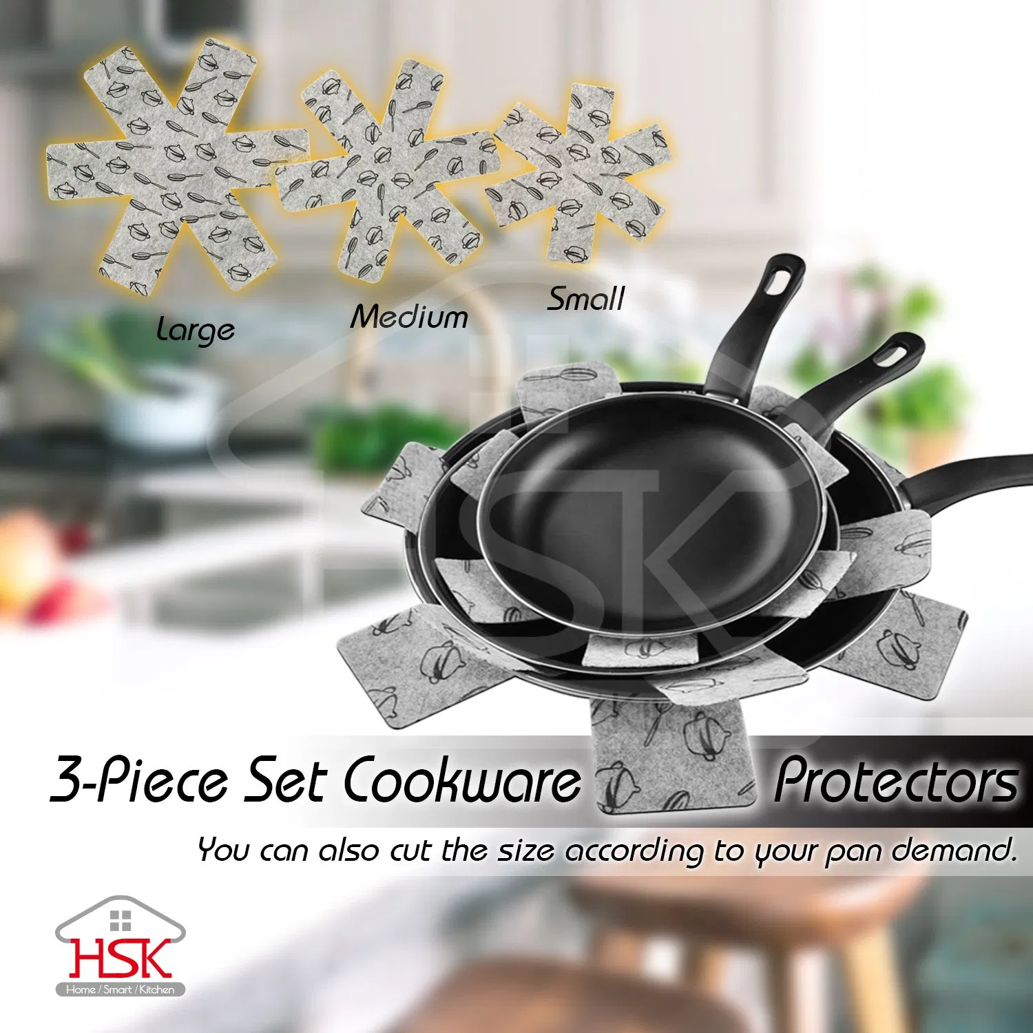 Anti-Slip Pot and Pan Protectors Cookware Dividers