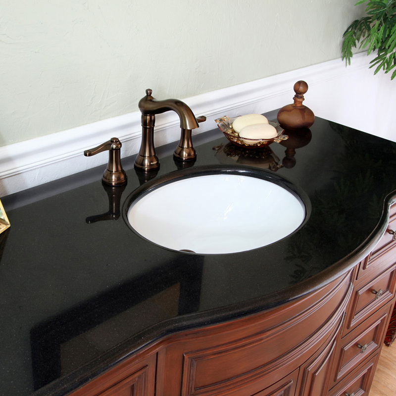 Shanxi Black Granite Slabs for Basin Bathroom Vanity Tops with Backsplash