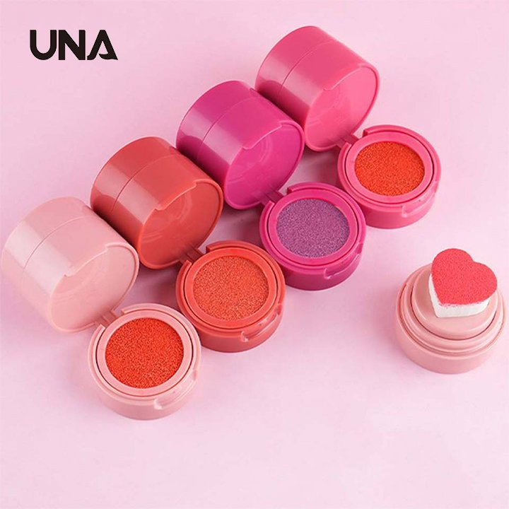 Custom Logo Face Cheek Makeup Private Label Vegan Natural Shape Blusher Heart Stamp Blush