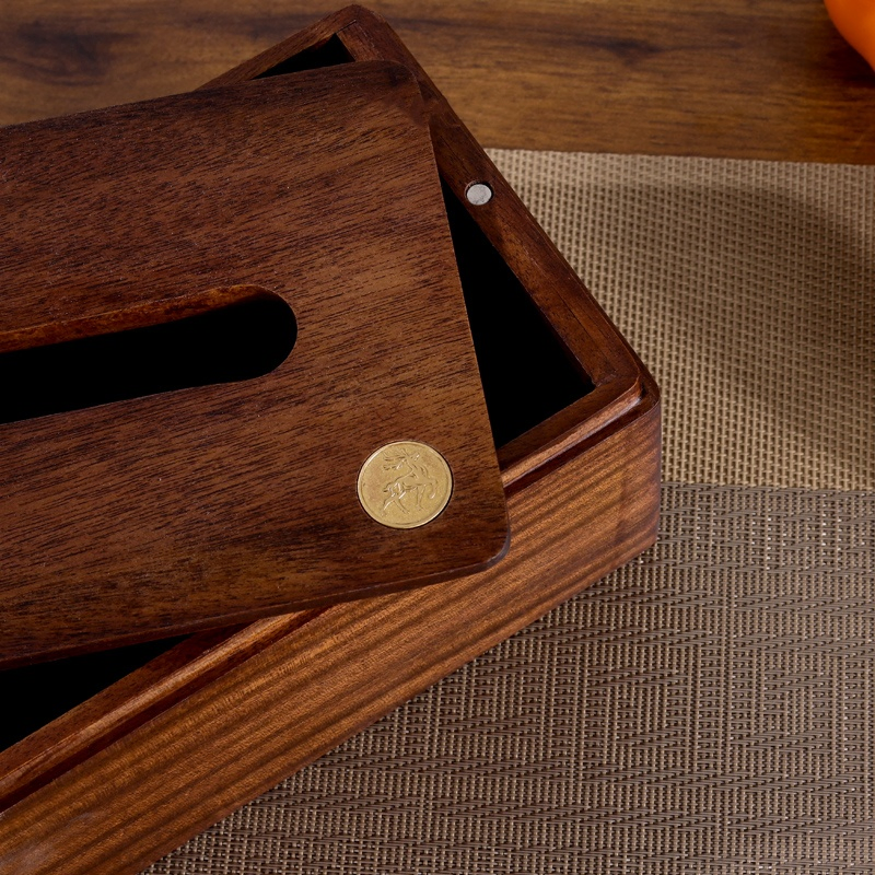 Elegant Wooden Box for Kitchen Countertop and Toilet Paper Roll Dispenser