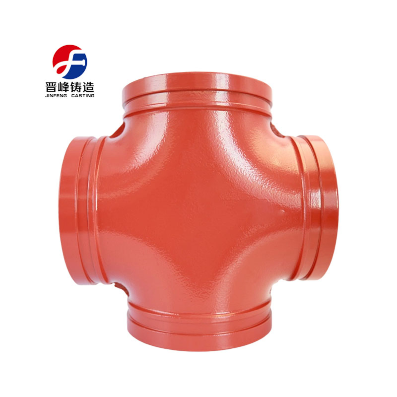 High Pressure 300psi Grooved Equal Cross Ductile Iron Pipe Fitting Ggg50