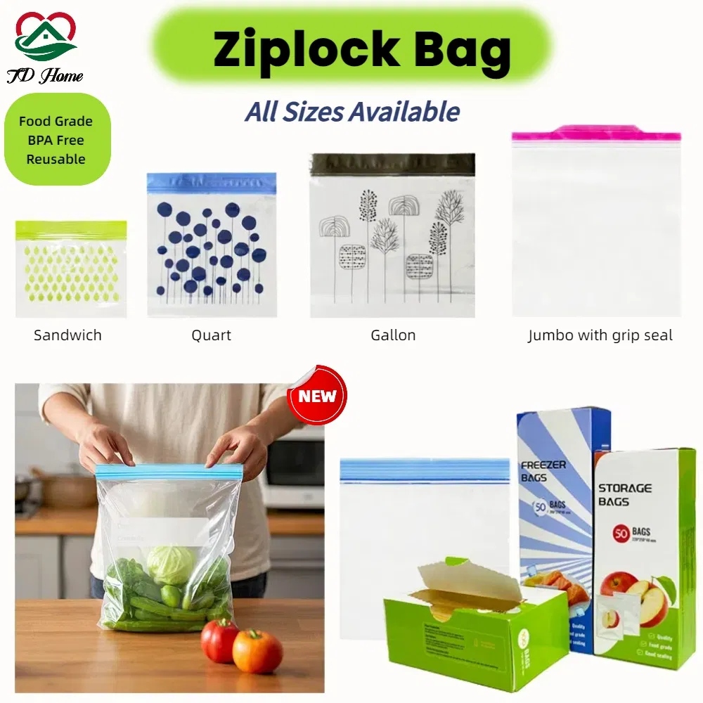 Factory Supply Reclosable Plastic Bag Frozen Accessory/Food/Garment/Shoes Storage Packing PE Ziplock Bag