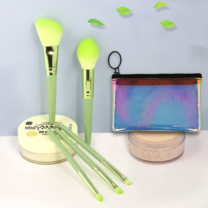 5PCS Travel Brush Set Makeup Brush with Wallet Box
