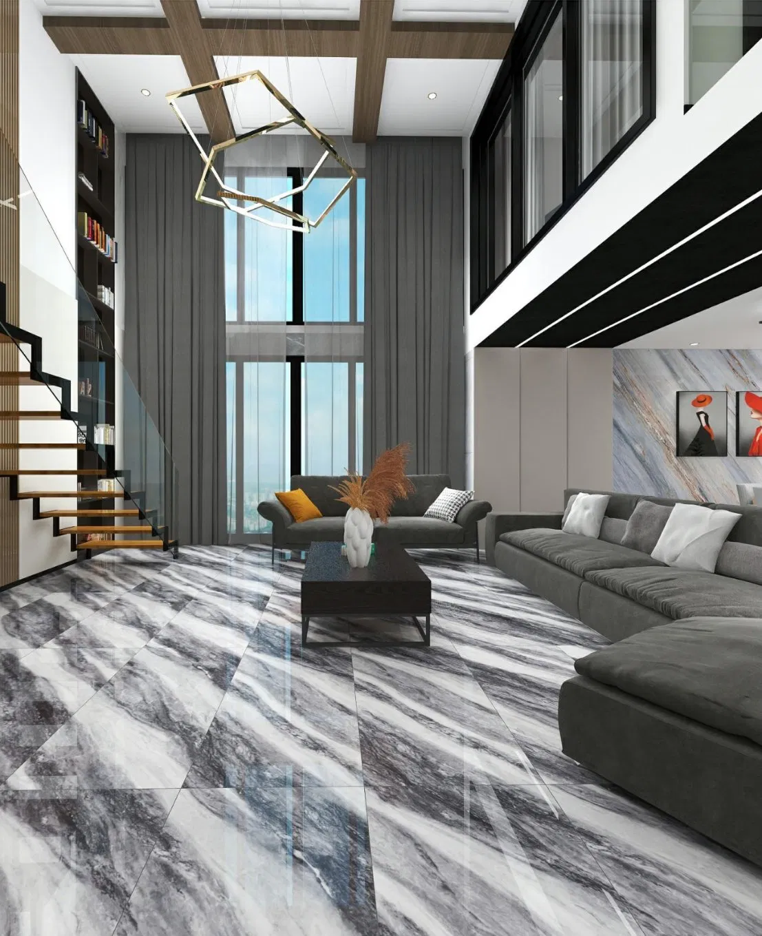 600*1200mm Luxury Modern New Design in Glazed Polished Flooring Tile
