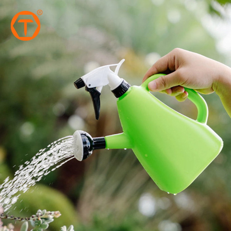 Dual Use Home Garden Kettle Ergonomic Handle 900ml Mini Plastic Watering Can with Sprayer Head for Flower Pot