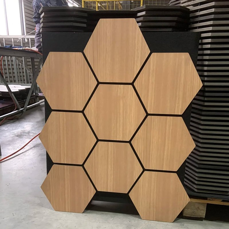 Fireproof WPC Grid Acoustic Panel Indoor/Outdoor Soundproof Wall Panel