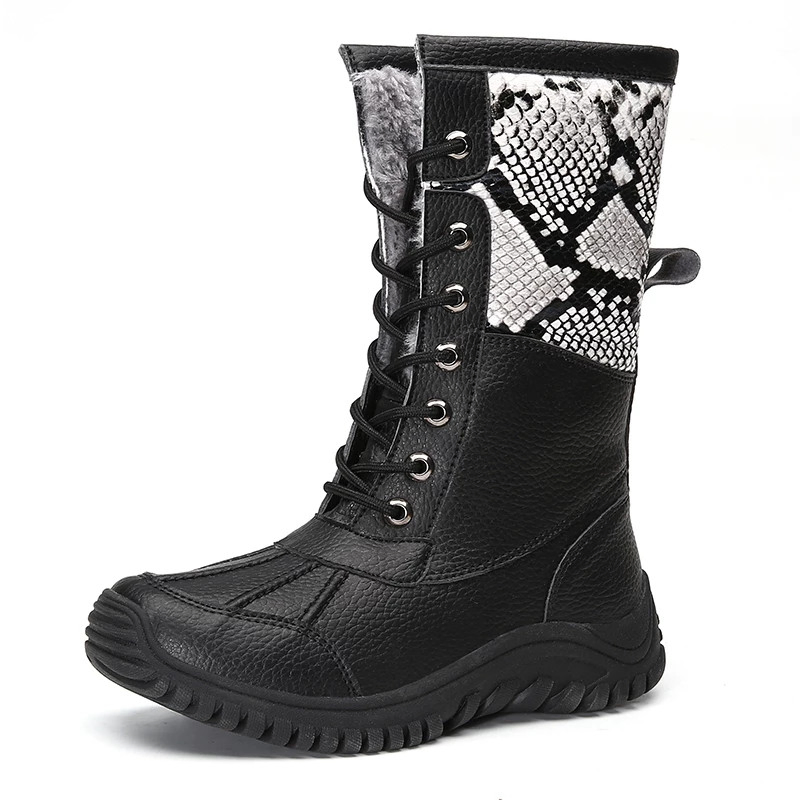 Rubber Waterproof Winter Snow Boots Womens Riding Motorcycle Boots
