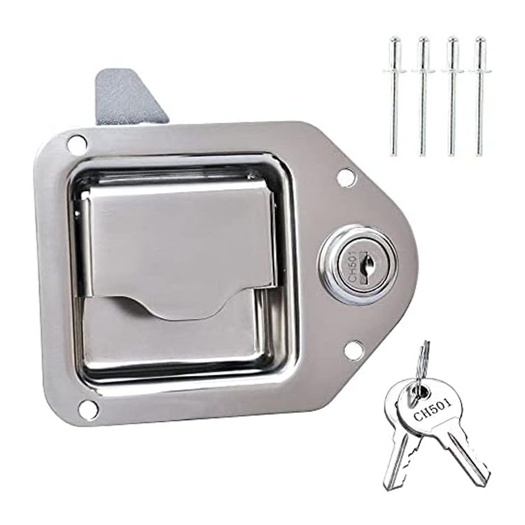 Industrial Stainless Steel Metal Trailer Truck Parts Security Tool Box Latch Hardware Panel Cabinet Door Lock T-Type Handle Paddle Lock