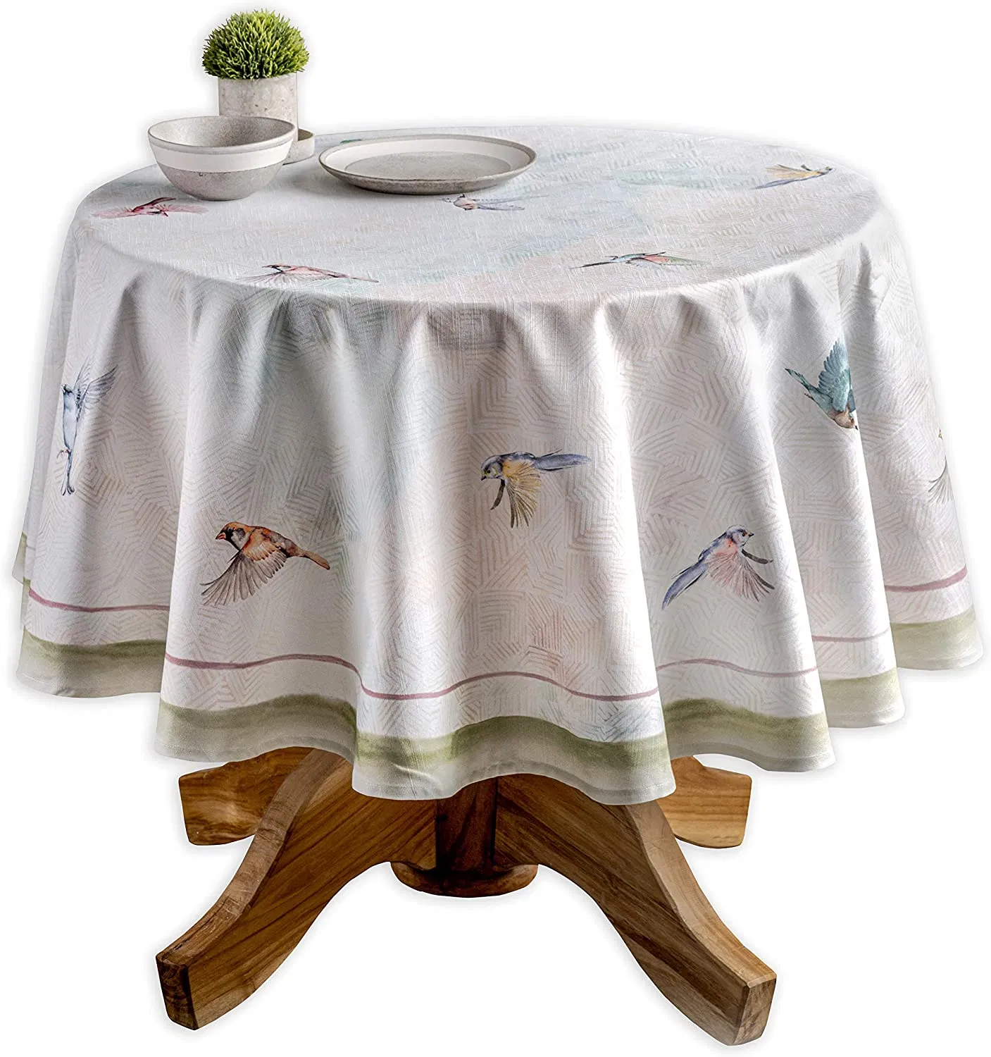 100% Cotton Tablecloth Kitchen Dining Table Cloth for Round Tablestabletop Cover