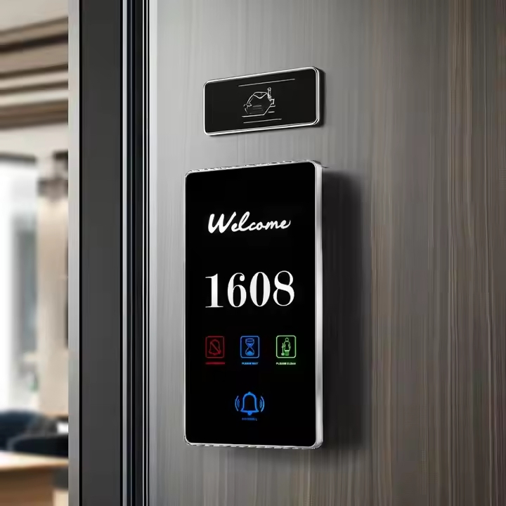 2025 New Dsymbol Customized LED Panel Mirrored Stainless Steel Do Not Disturb Sign Apartment Hotel Door Sign LED Light Hotel Room Number Sign Door Plate