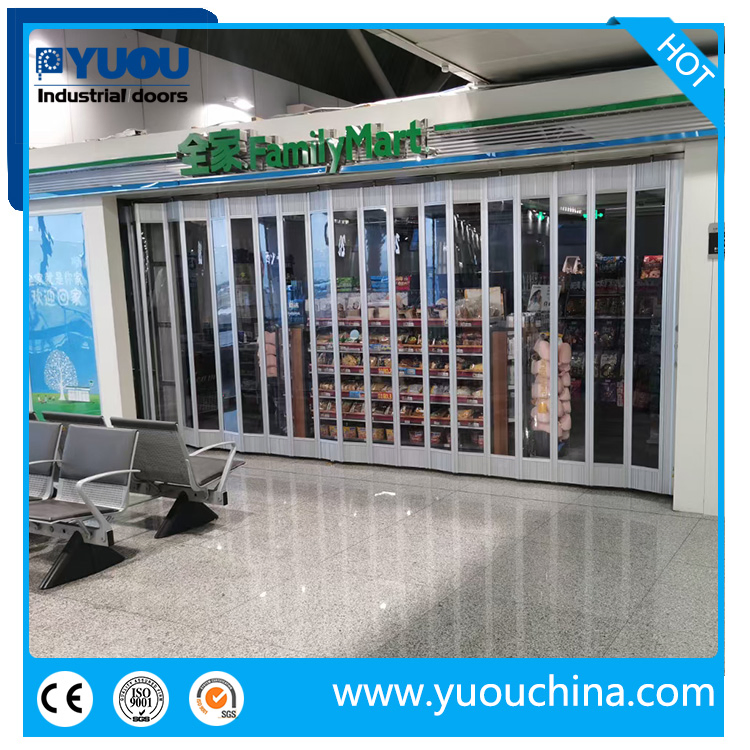 China Commercial Convenient Aluminum PC Transparent Folding Door