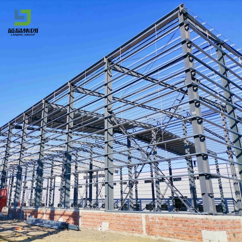 Industrial Portal Preengineering Prefab Prefabricated Light Metal Steel Structure Frame House Building Construction Factory Storage Logistic Workshop Warehouse