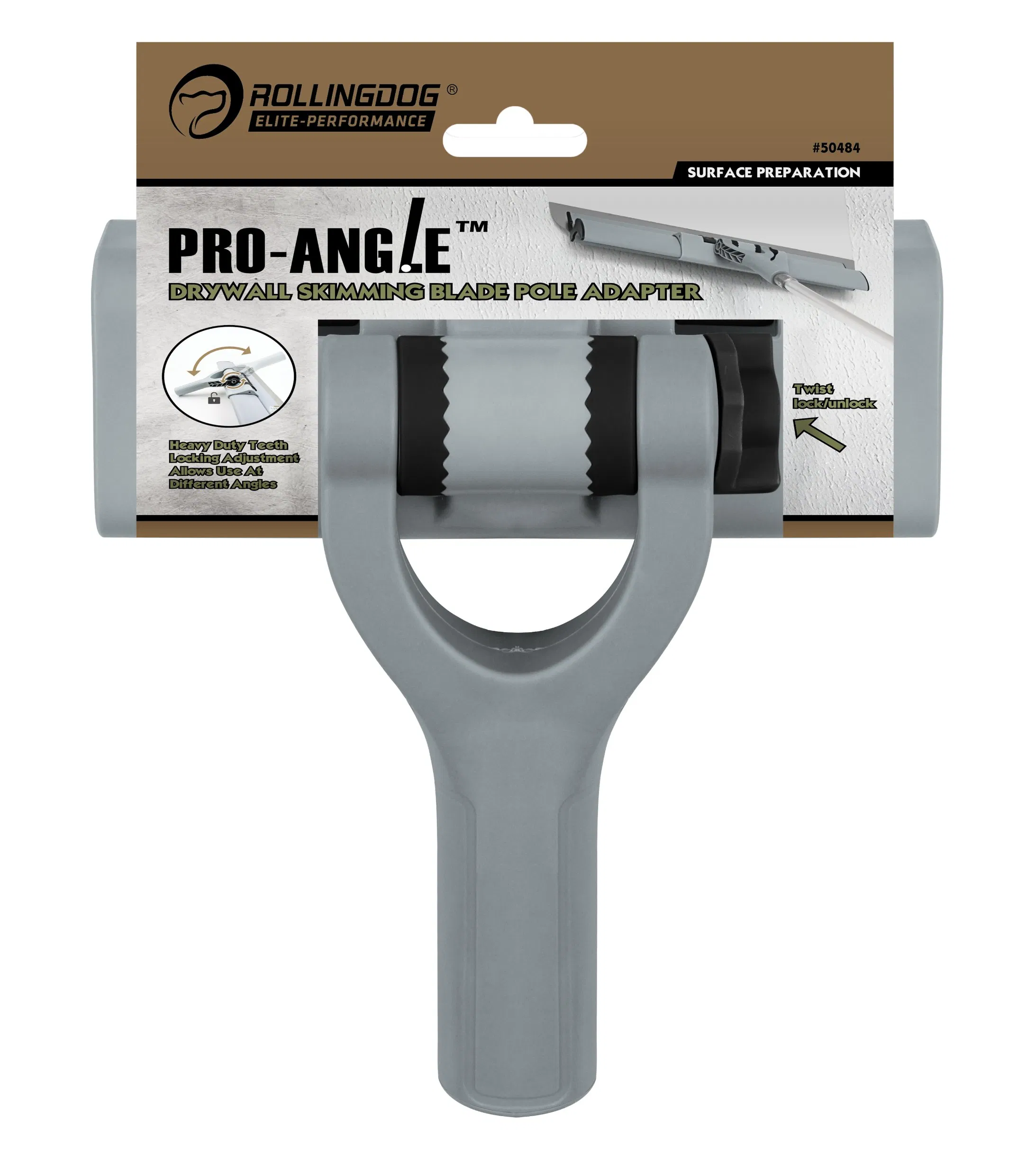 Rollingdog-Elite 50484 PRO-Angle™ Drywall Skimming Blade Pole Adapter