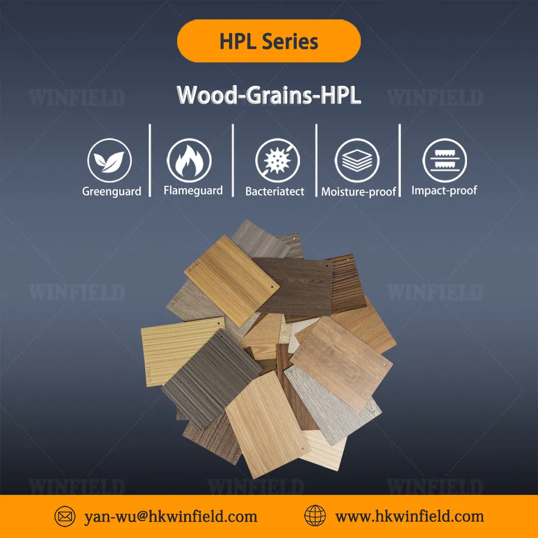 Flame Retardant Wood Grain High Pressure Laminate HPL Laminate Sheet for Interior Cabinet Furniture