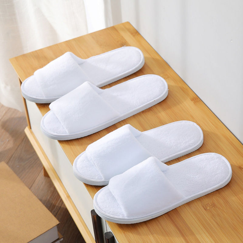 Custom Disposable Hotel SPA Soft Coral Fleece Slippers