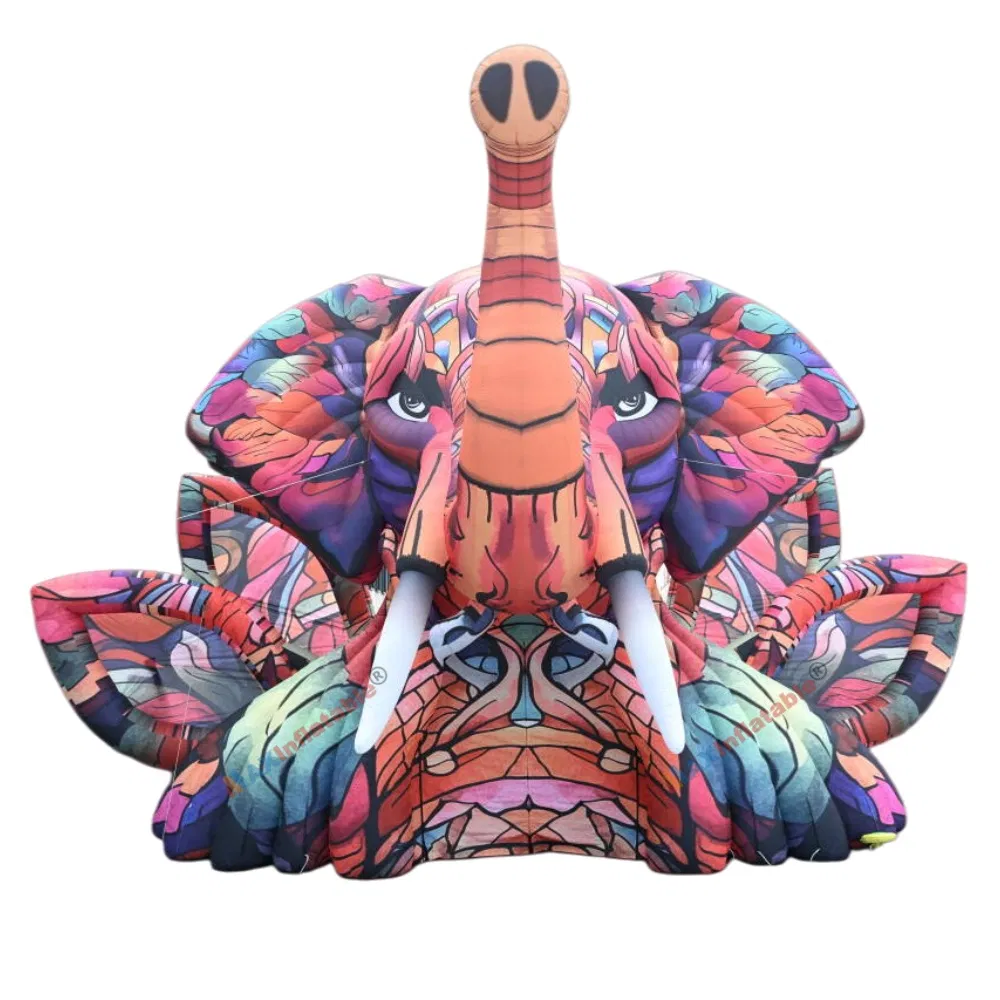 Maxinflatable Music Festival Custom Giant Inflatable Elephant Head Stage Air Model