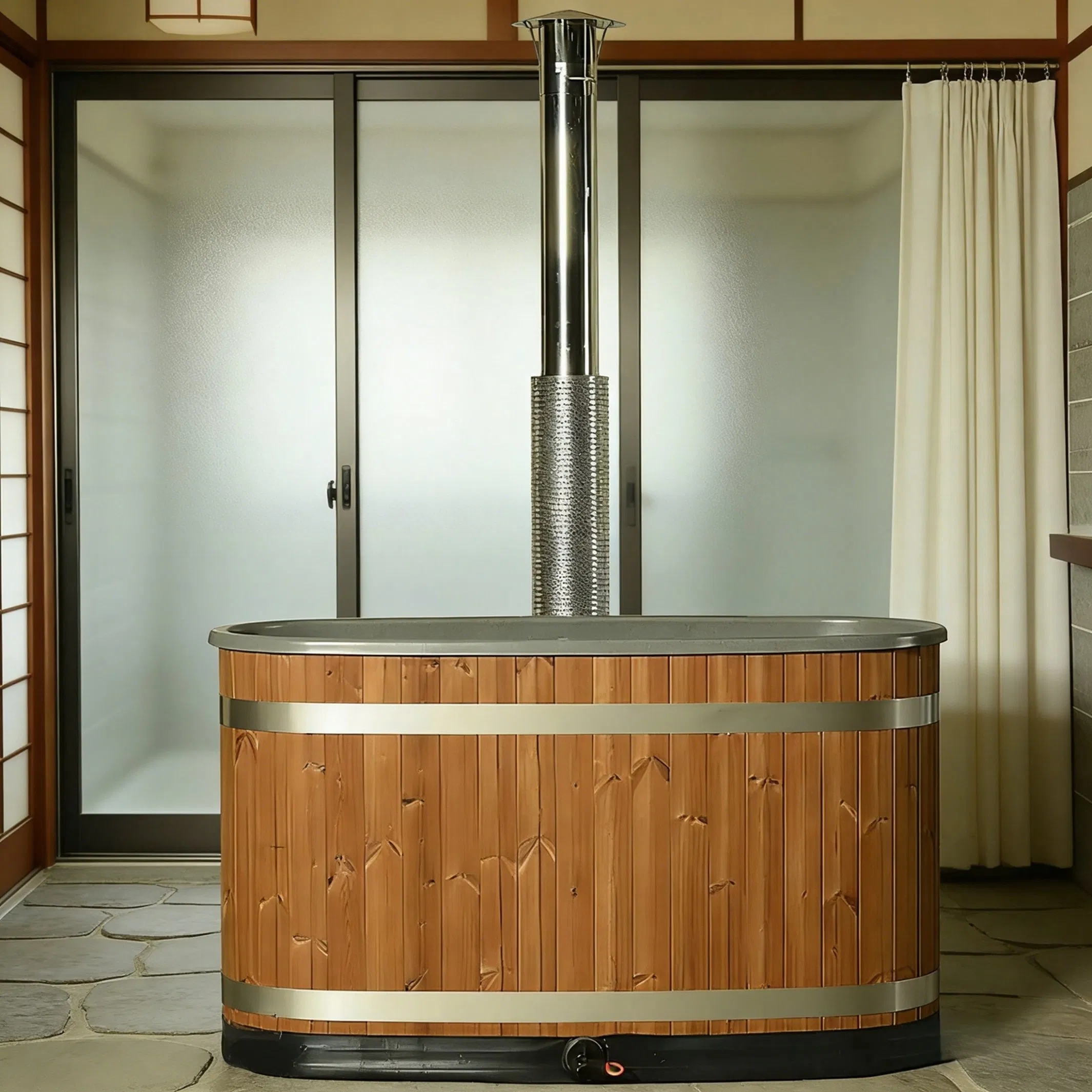 Деревянная купель SPA с гидромассажем, 4-6 человек