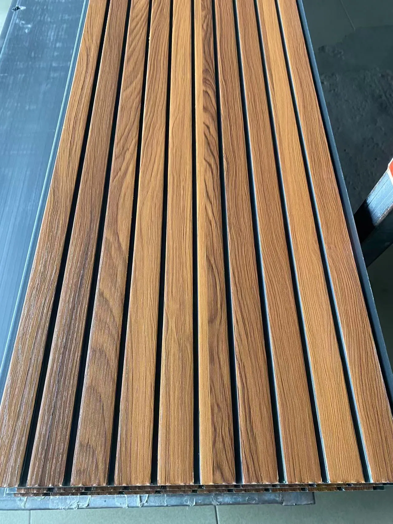 Waterproof 8mm PVC Ceiling Panel Designs PVC False Strip Wood Paneling
