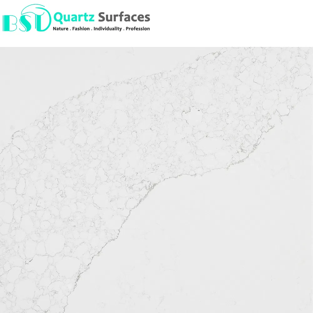 Marble Effect White Calacatta Quartz Stone Slab