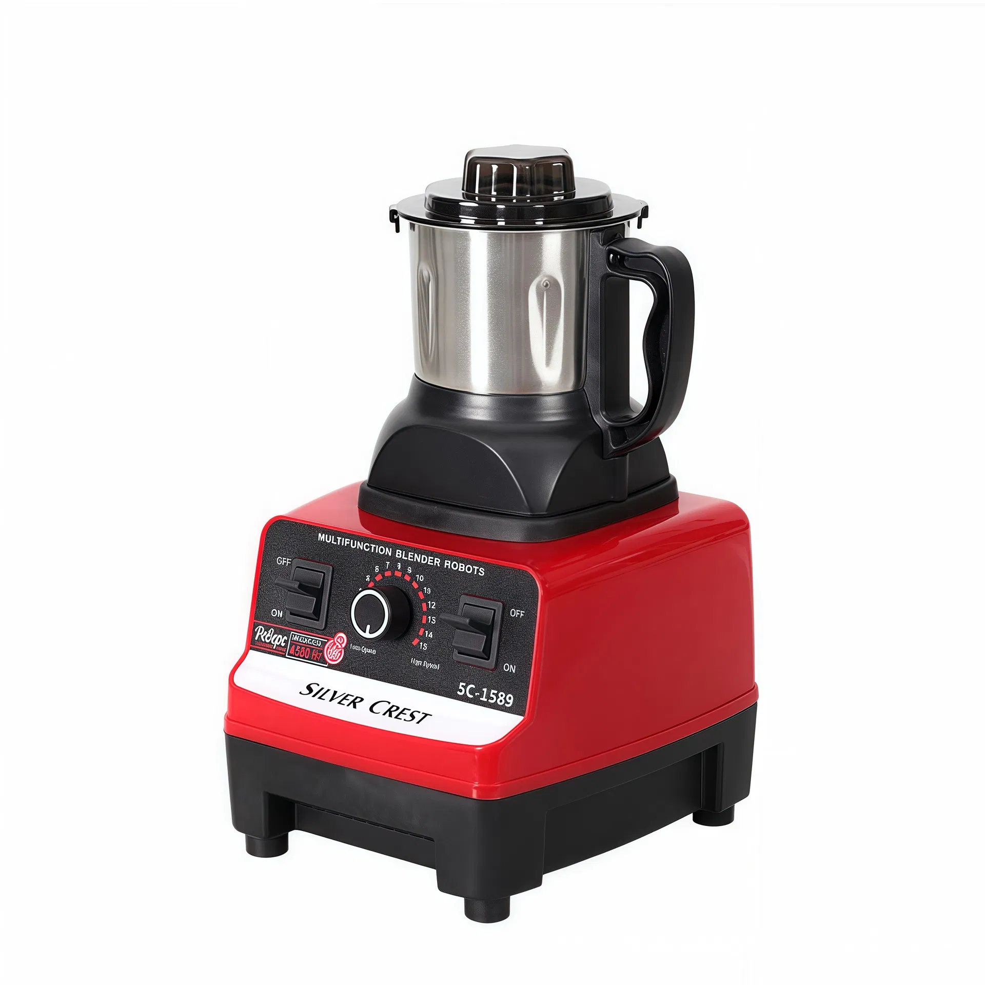 Silver Crest Blender 5 in 1, Double Cup Juicer Mixer Grinder, Stainless Steel Cup Food Processor