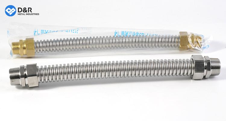 D&R Factroy Direct OEM Production 304 Stainless Hose Washing Machine Shower Flexible Braided Corrugated Stainless Steel Hoses