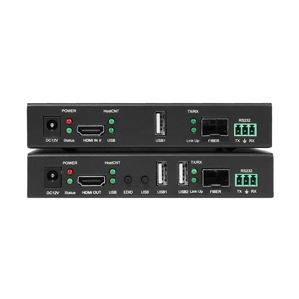 HDMI-удлинитель по оптоволокну 4K, 10 км, 2 USB, RS232