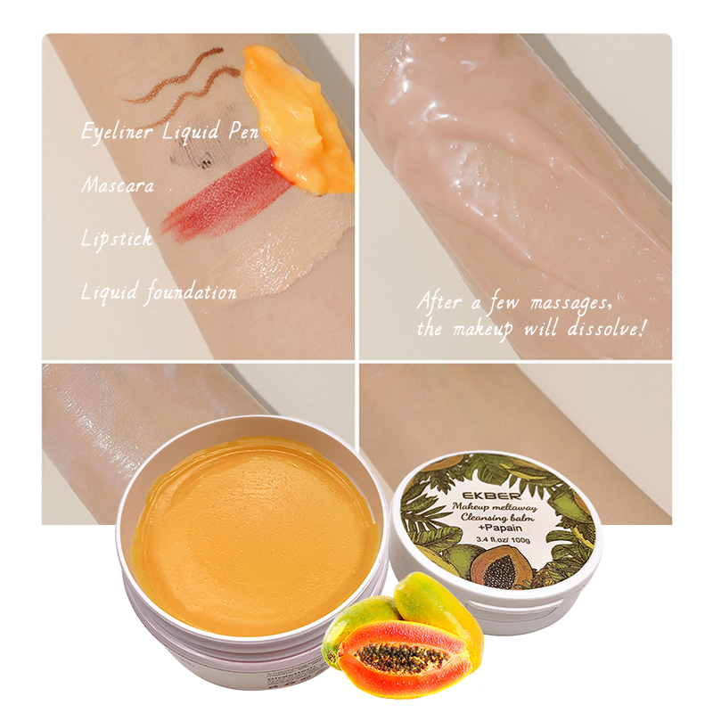 Low MOQ Organic Makeup Remover Balm for All Skin Type to Gently Opuntia Dillenii Extrect Makeup Meltaway Cleansing Balm