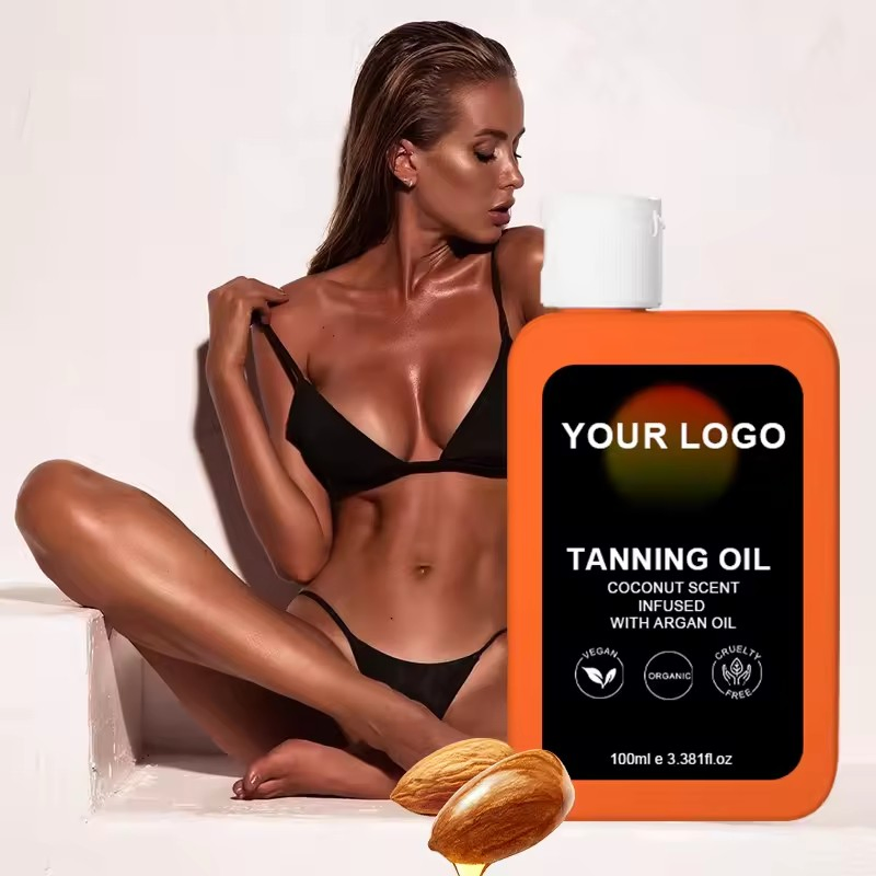 OEM/ODM Hot Sale Sunshine Oil Shimmering Body Oil Dark Best Bronzing Self Tanner Cocoa Tanning Oil