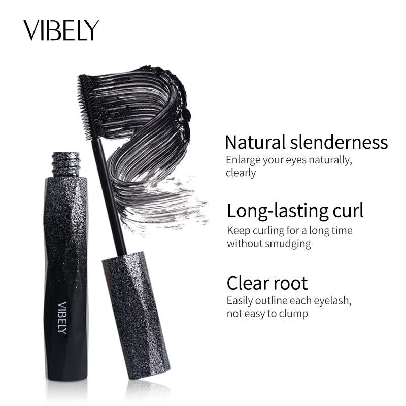 Makeup Waterproof Curling Shining Lengthening Black Vegan Silky Fiber 3D Mascara