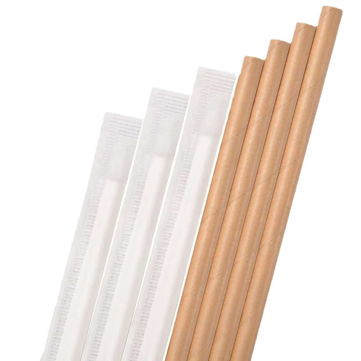 Coffee grounds straw in single-use, individually packaged, biodegradable product for pearl milk tea made of PLA (polylactic acid), large and long in size, envir