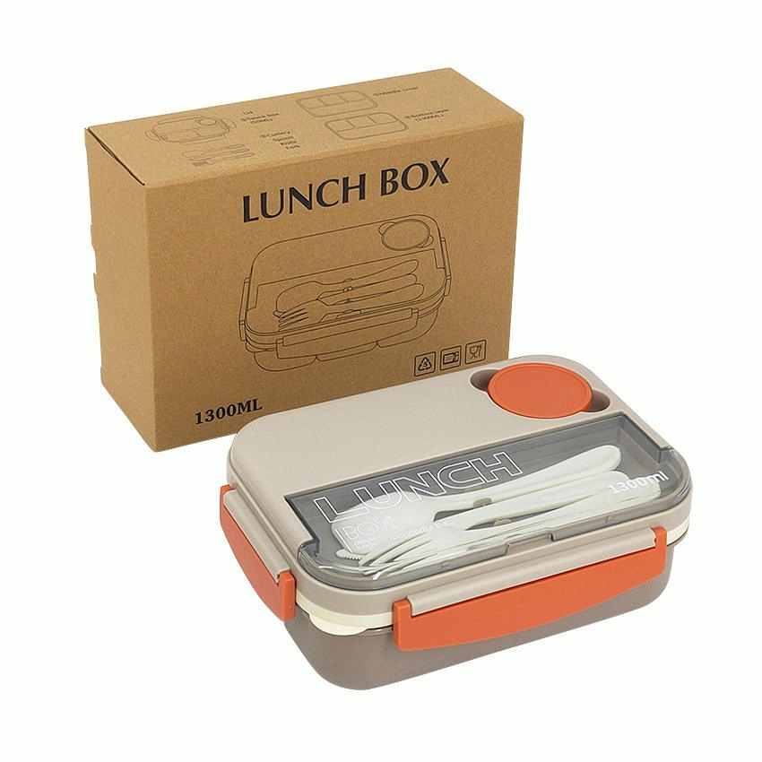Microwave-Safe 4-Compartment Plastic Lunch Box for Easy Meal Prep