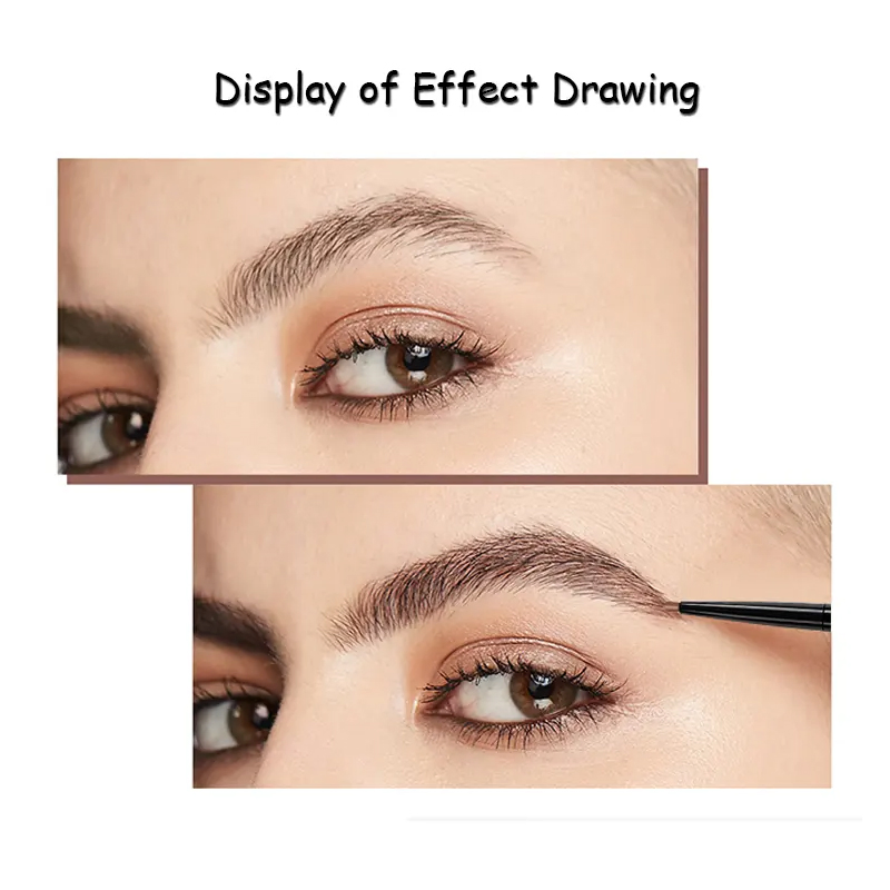 Ditong Oemodm Private Label Double-Headed Automatic Waterproof 1.5mm Eyebrow Pencil Brush 2 in 1