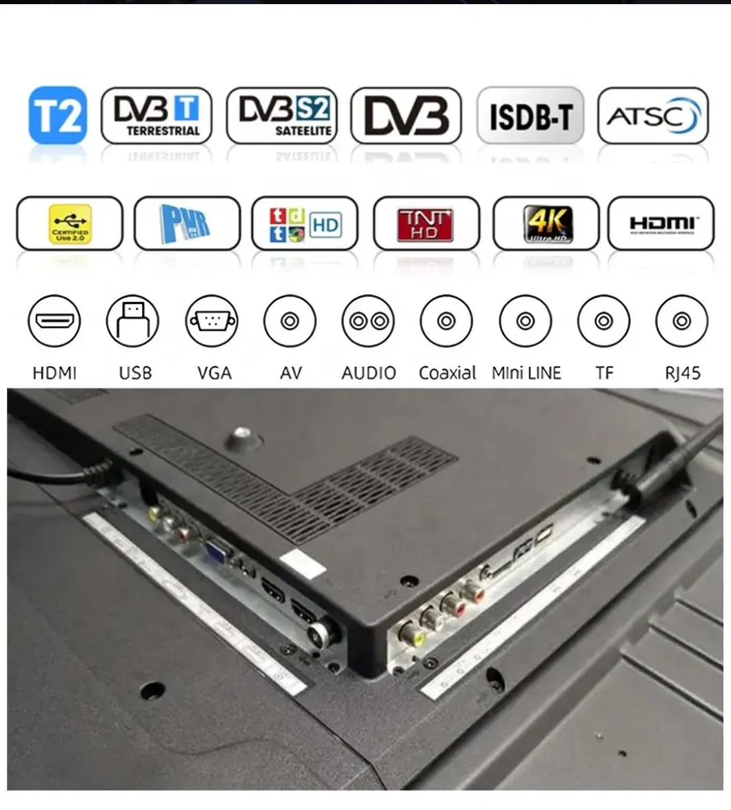 2025 4K 8K OLED Smart TV 55 65 75 85 100 Inch Large Screen WiFi Android 15.0 with Tempered Glass