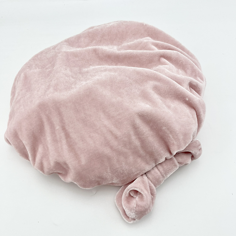 Custom Polyester PE Elastic Hairband Soft Double Layer Bonnet Waterproof Bath Shower Cap