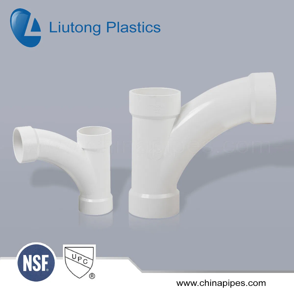 Plastic UPVC/PVC Wye-Tee with White Colour in ASTM-D-2665 Standard