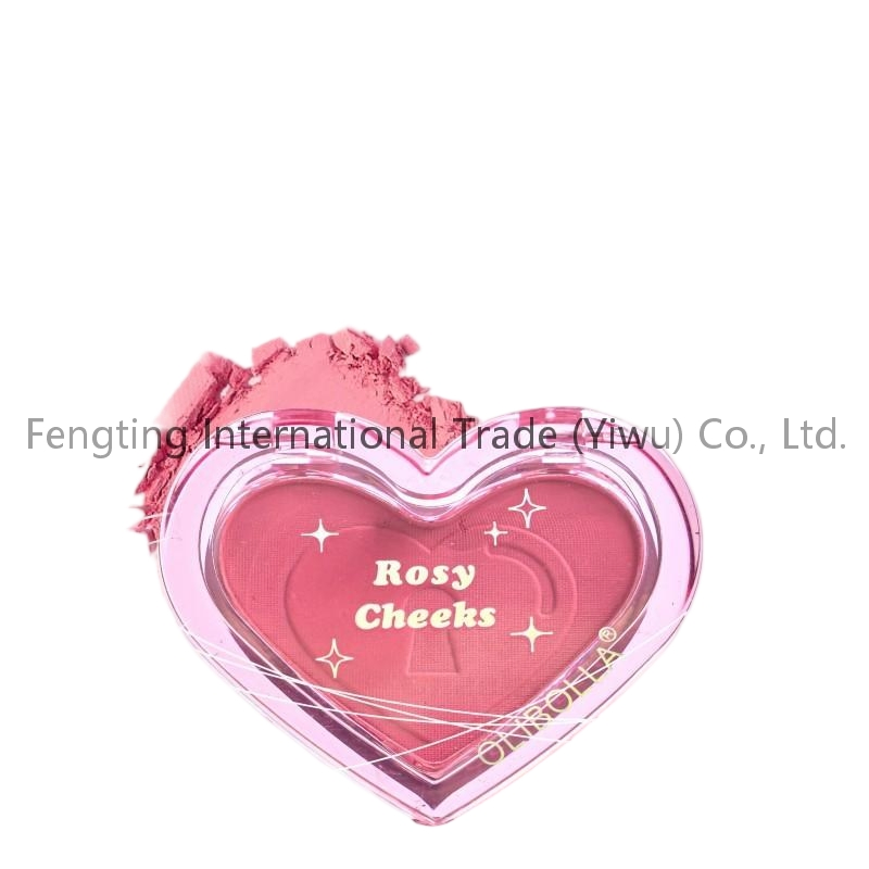 Wholesale Natural Looking Glow Heart Shape Packaging Powder Blush Face Cheek Makeup Pigment Blush Palette