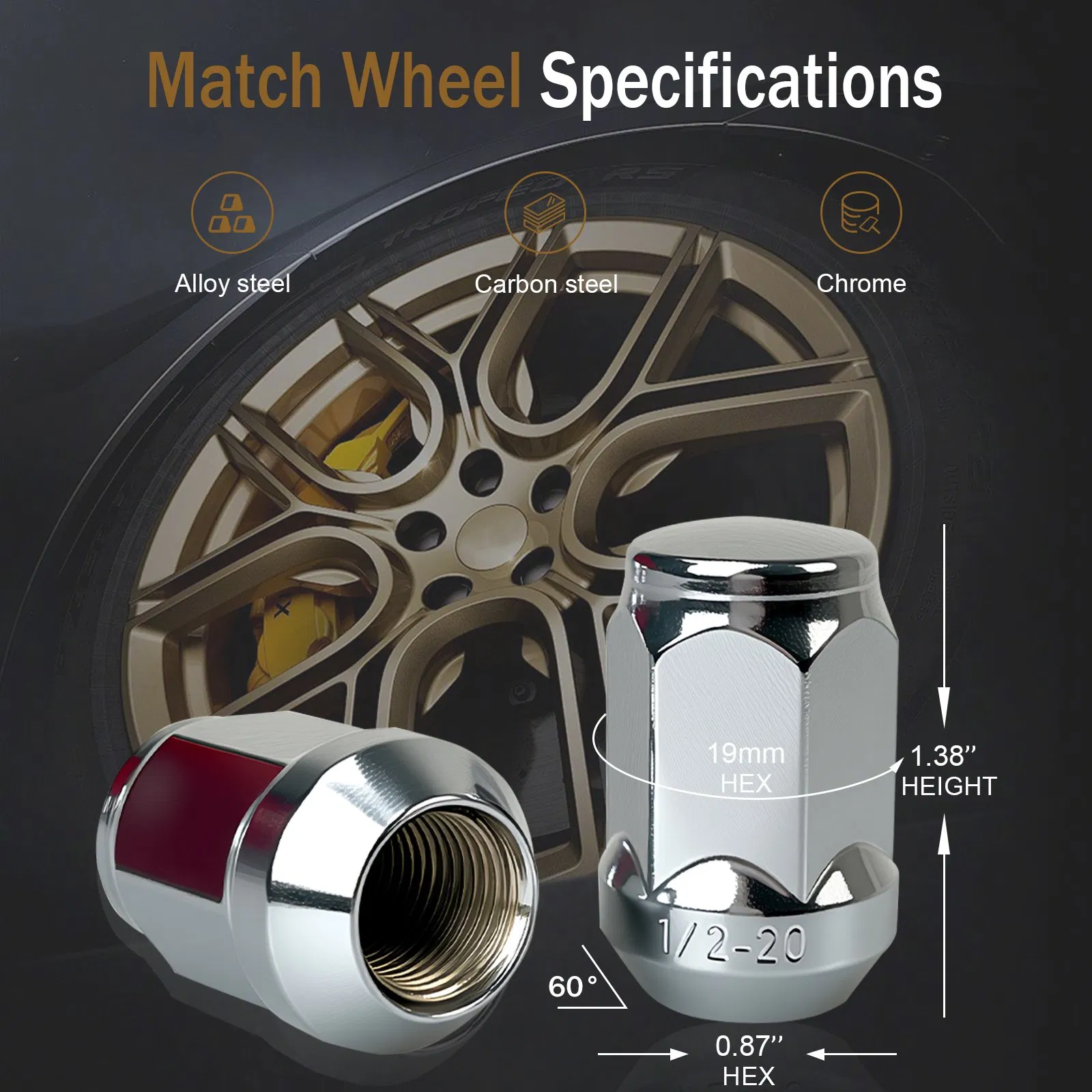 Premium Metric Carbon Steel Wheel Lug Nut