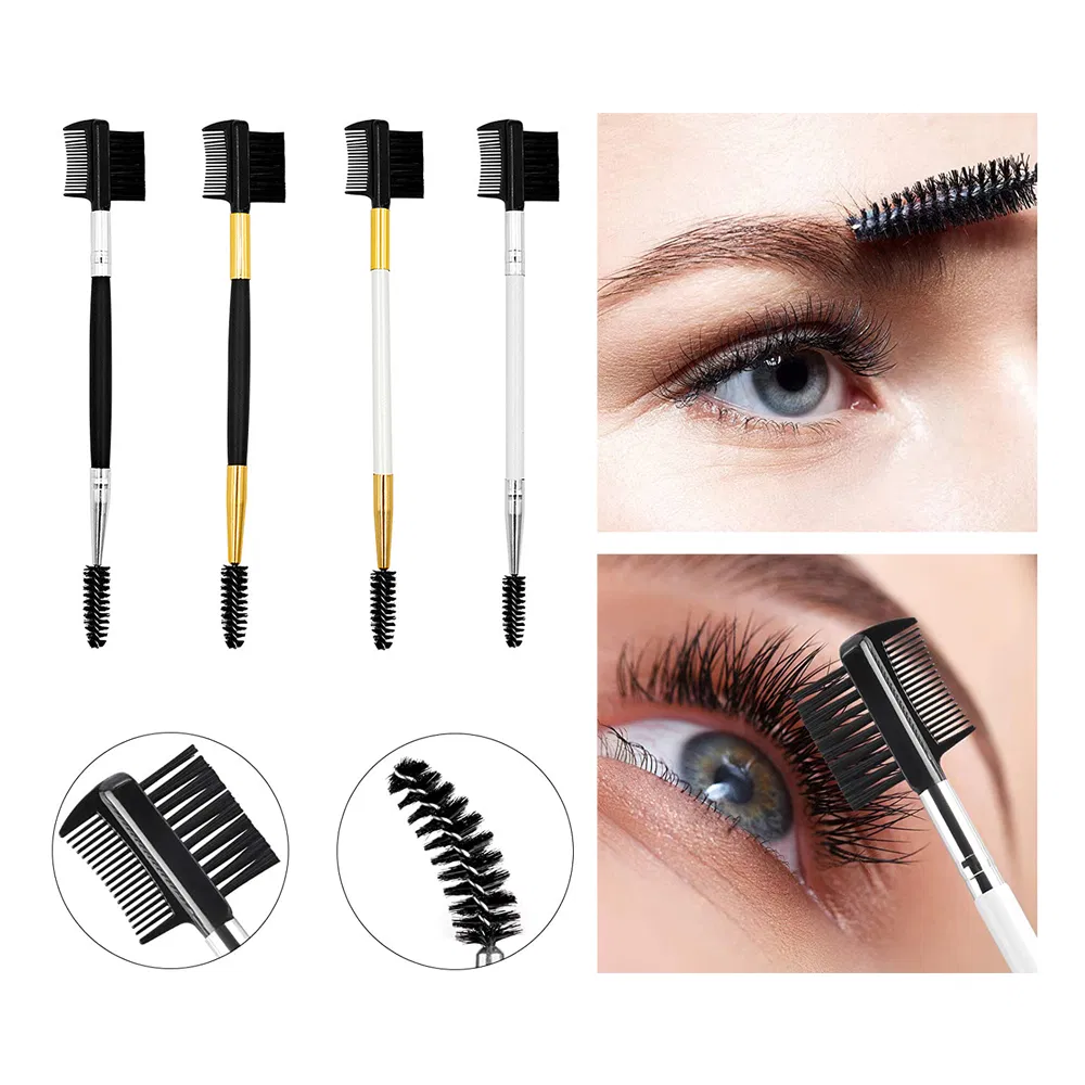 3-in-1 Eyelash Brushes Spoolie Wand Eyelash Curler Double-End Makeup Eyebrow Brush