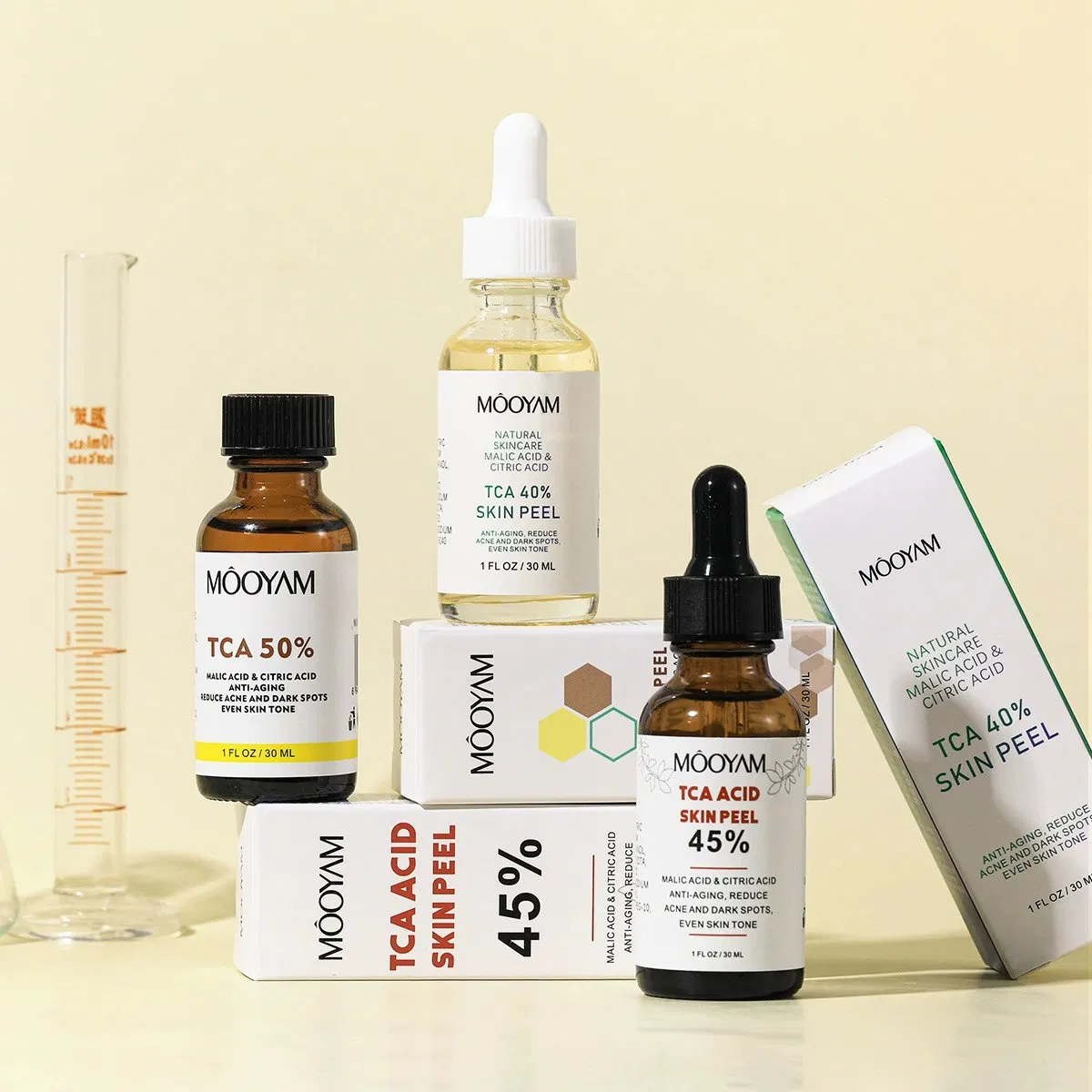 30ml Facial Peel Serum 40% 45% 50% Arbutin Niacinamide Green Tea Vitamin E Vegan Dark Spot Remover